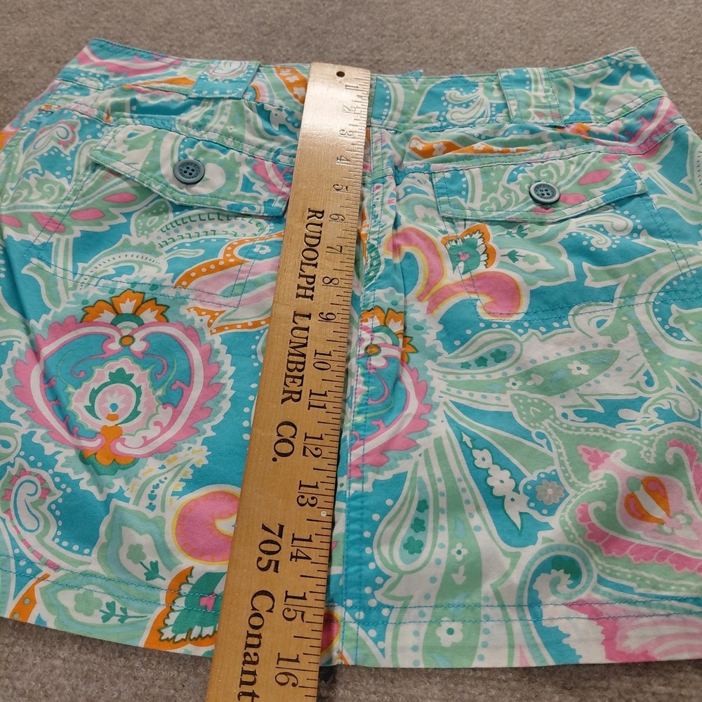 New York & Company Womens Size 12 Skort Paisley Pink Blue Green Colorful Skirt - Picture 10 of 14